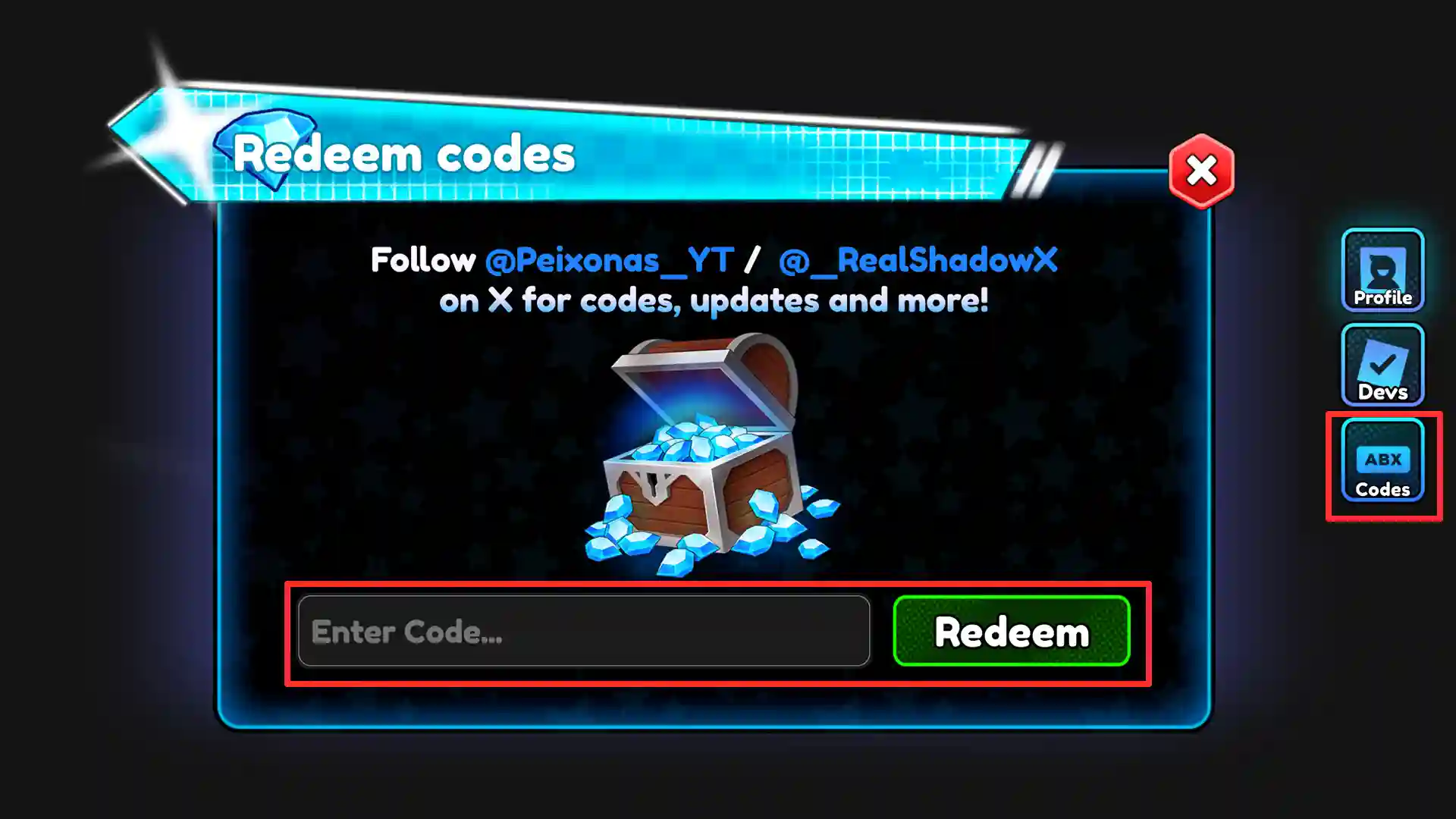 how to redeem Anime Celestial X Codes