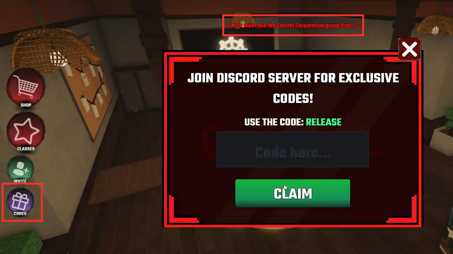 how to redeem control codes roblox