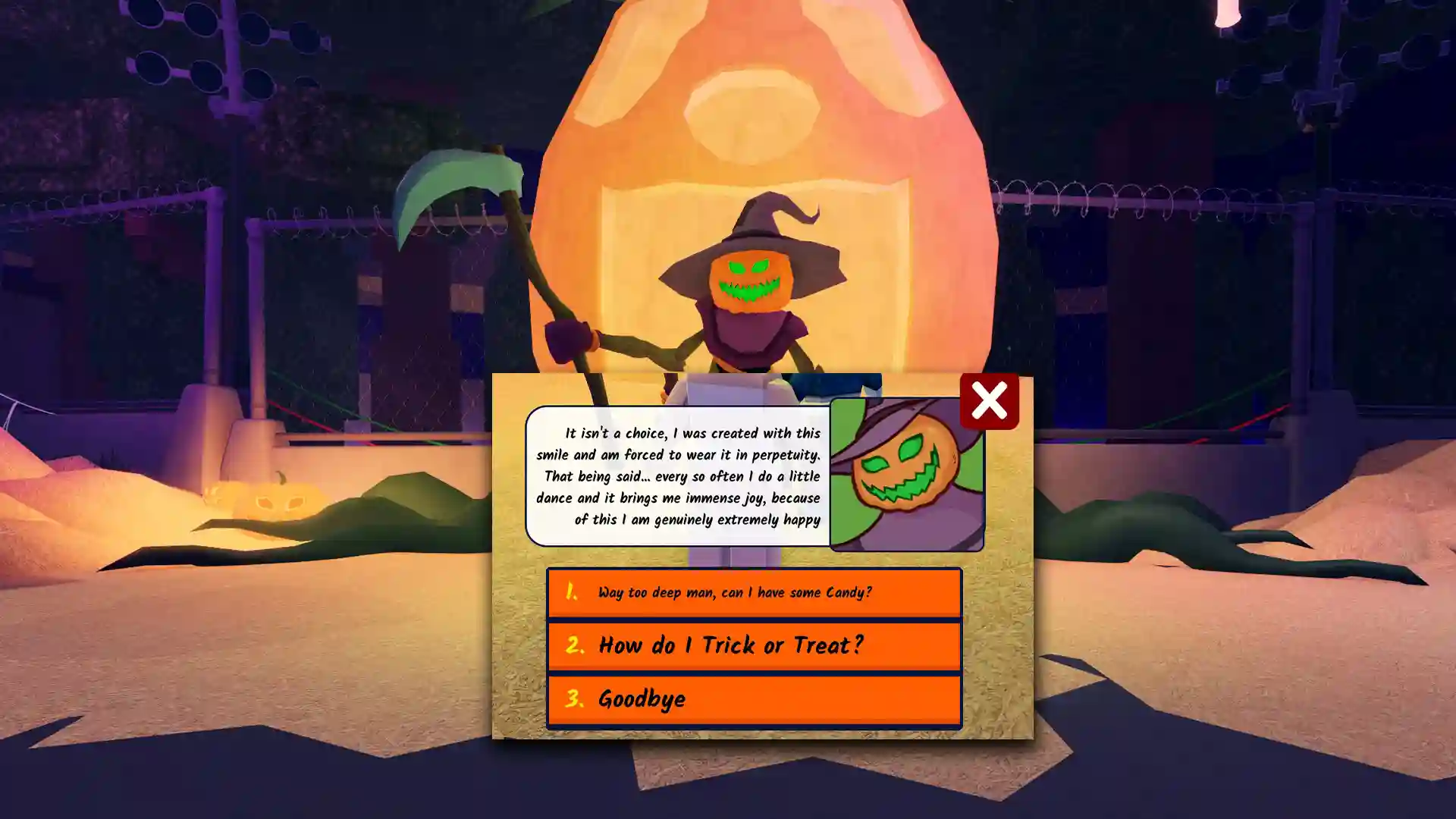 conversation with happy pumpkin