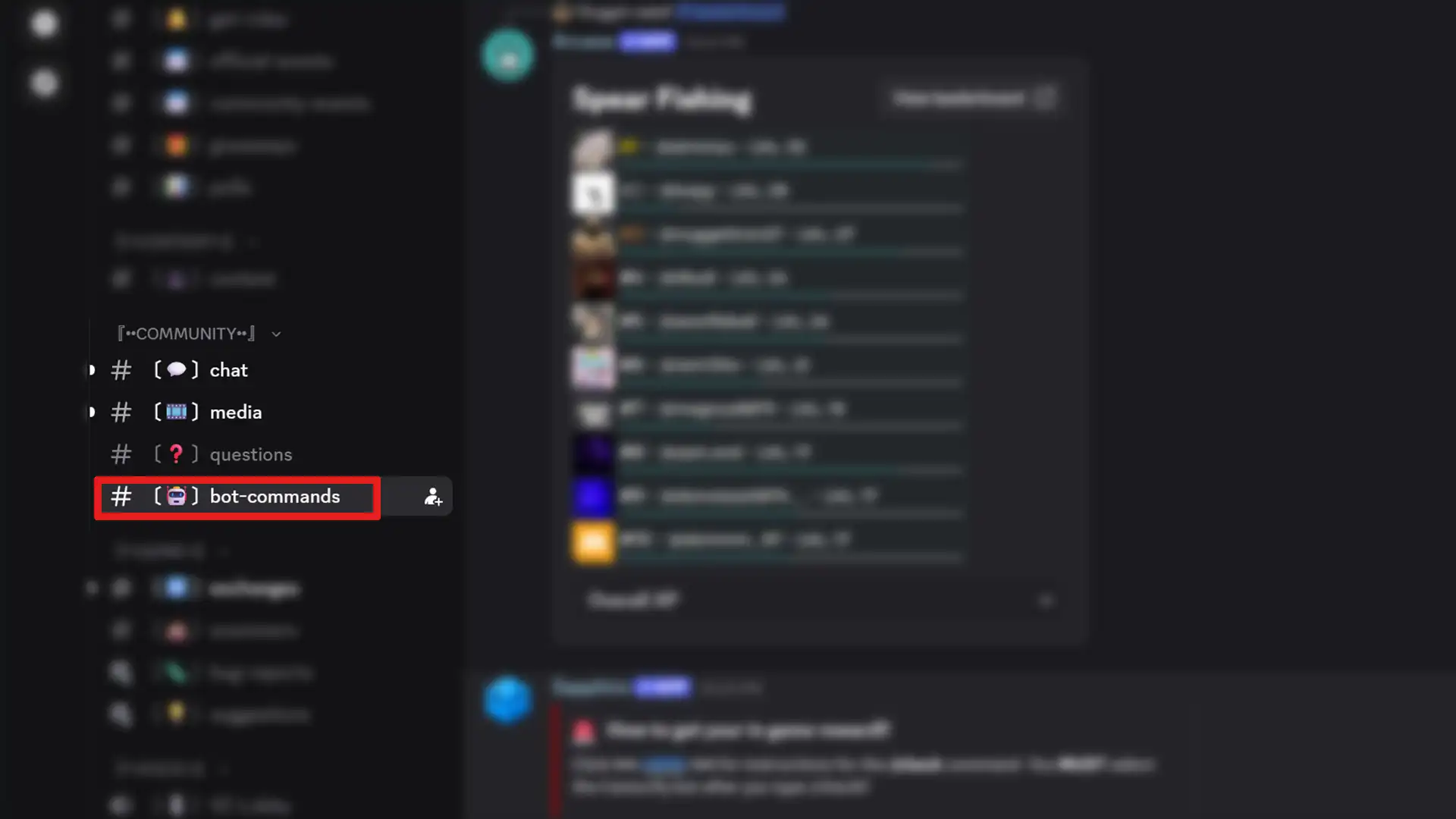 bot commands discord spear fishing