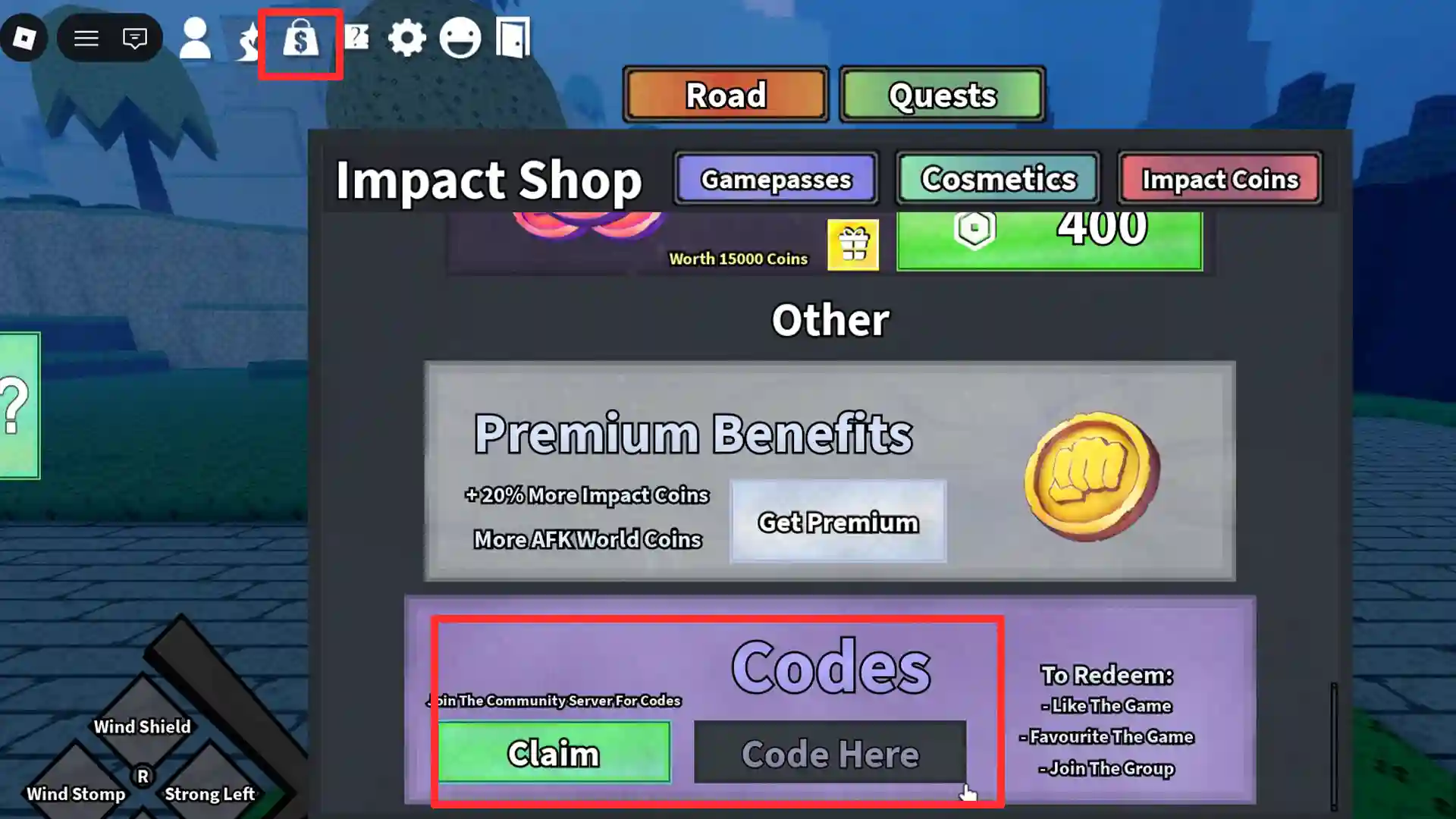 how to redeem impact arena codes