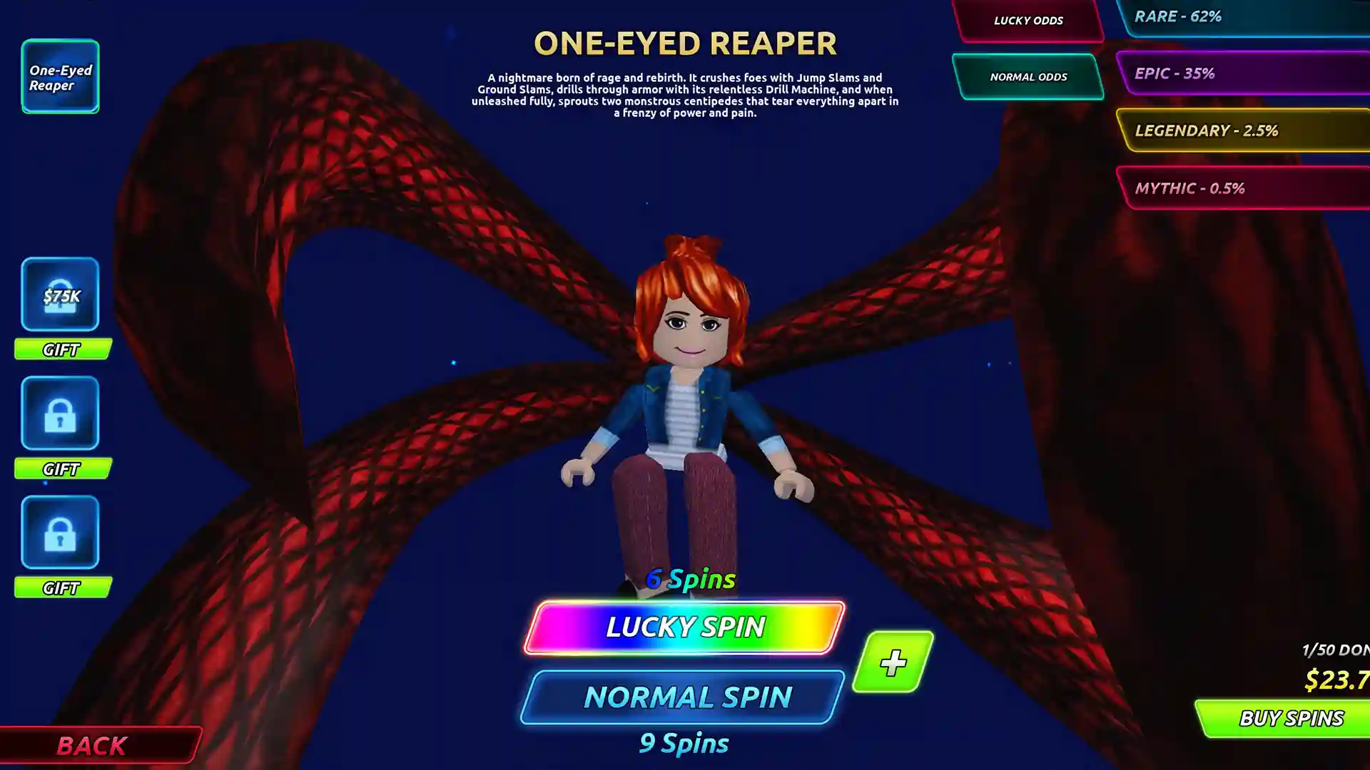 spinning for legendary and mythic weapons