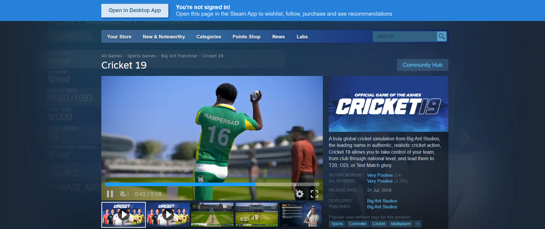 Cricket 19