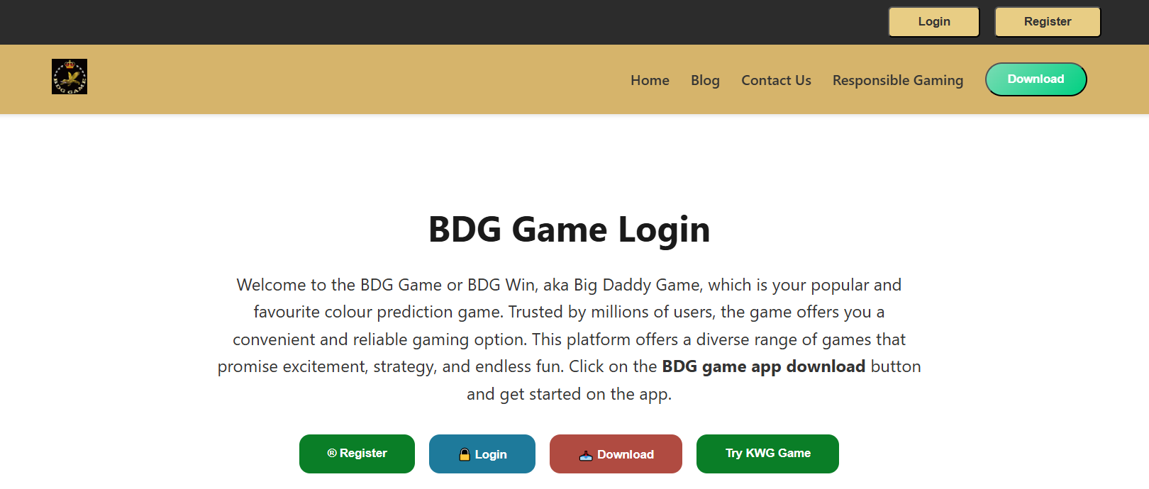 BDG Game Login