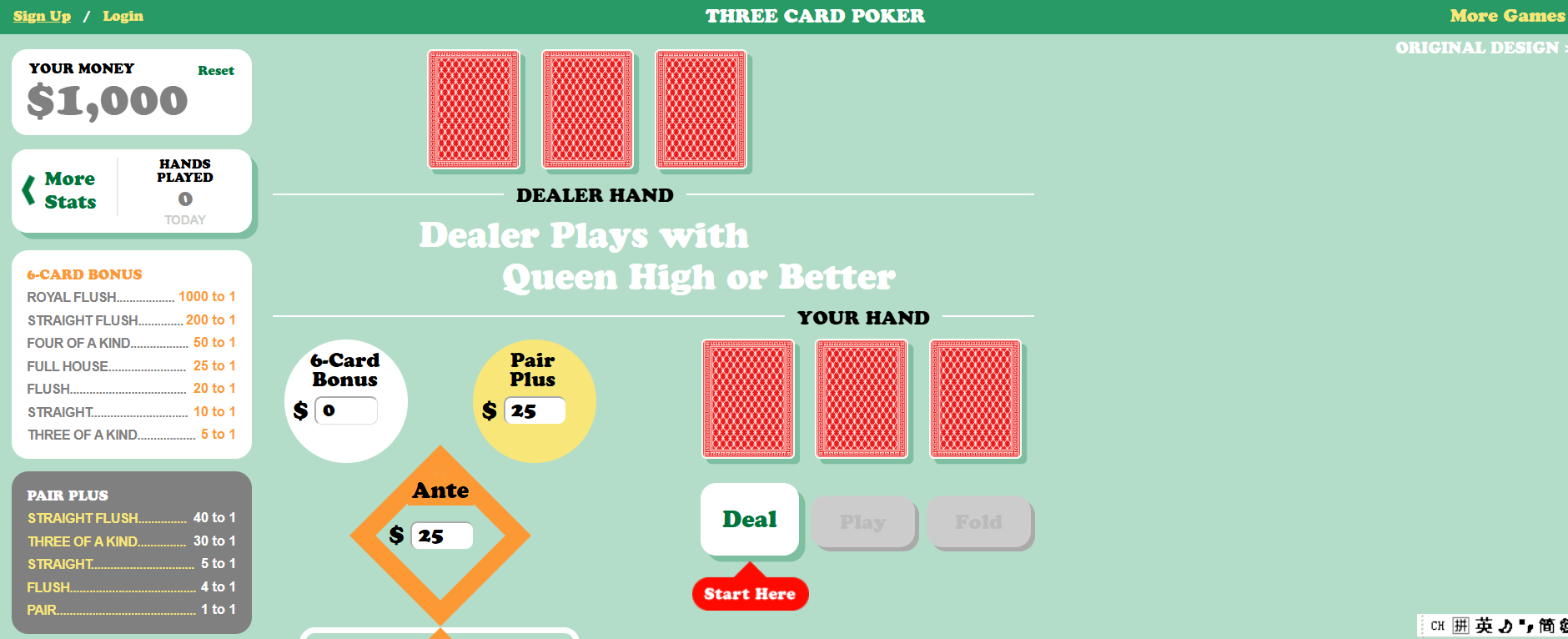 Three card poker